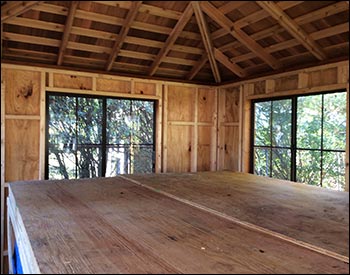 10 x 14 Cedar Rectangle Cabana Shown on the Inside.