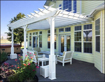 Customer's Photo - 12' x 20' Vinyl Vintage Classic Wall Mount Pergola