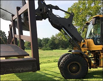 4 x 40 Double Rail Pedestrian Trail Bridge Shown Being Installed.