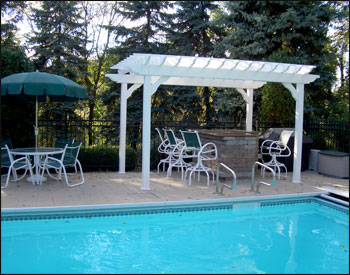 8 x 12 Vinyl 2Beam Pergola Shown with Standard Options