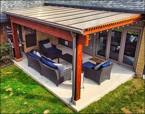 Deluxe Pergola Cover shown in Bronze. 10 Year Manufacturers Warranty.