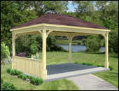 Gazebos with Half Wall - Short Side