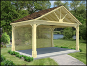 Gazebos with Lattice Wall - Long Side