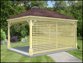 Gazebos with Lattice Wall - Long Side