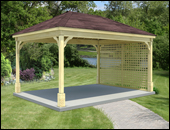 Gazebos with Lattice Wall - Short Side