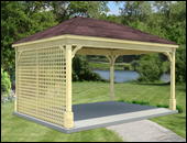 Gazebos with Lattice Wall - Short Side