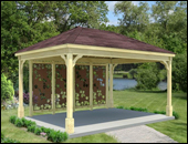 Gazebos with Powder Coated Aluminum Privacy Panel Long Side