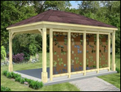 Gazebos with Powder Coated Aluminum Privacy Panel Long Side