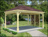 Gazebos with Powder Coated Aluminum Privacy Panel Short Side