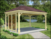 Gazebos with Powder Coated Aluminum Privacy Panel Short Side