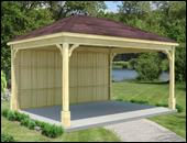 Gazebos with Solid Wall - Long Side