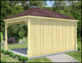 Gazebos with Solid Wall - Long Side