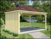 Gazebos with Solid Wall - Short Side