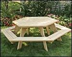 Treated Pine Hexagon Picnic Table