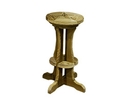 Treated Pine Star Design Pub Stool