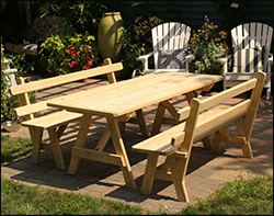 Treated Pine Picnic Table w/2 Backed Benches