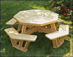 Treated Pine Octagon Walk-In Picnic Table