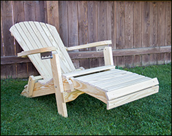 Treated Pine Folding/Reclining Adirondack Chair w/Footrest