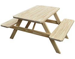 Treated Pine Picnic Table w/ Attached Benches