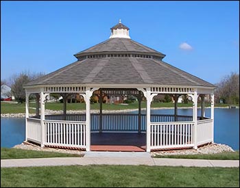 Vinyl Double Roof Dodecagon Gazebos