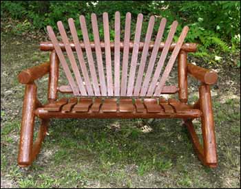 4 White Cedar Stained Double Rocker