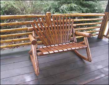 4 White Cedar Stained Double Rocker