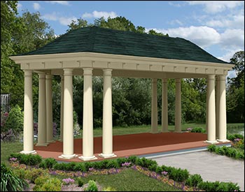 Vinyl Belle Roof Elongated Hexagon Gazebos