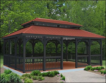 Vinyl Double Roof Rectangle Gazebos