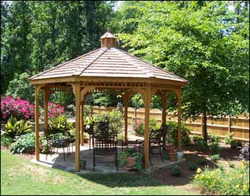 Treated Pine Single Roof Octagon Gazebos with Full Set of Screens ...