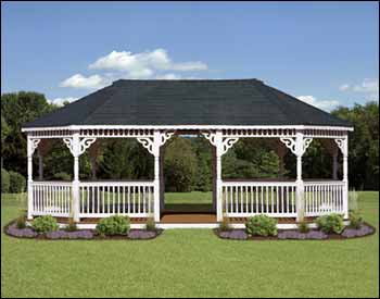 Vinyl Single Roof Oval Gazebos