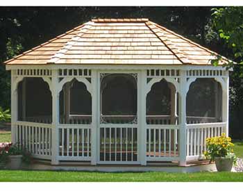 Vinyl Single Roof Oval Gazebos