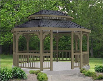 Vinyl Double Roof Oval Gazebos