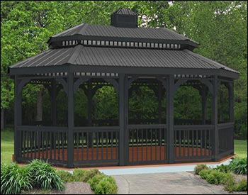 Vinyl Double Roof Oval Gazebos