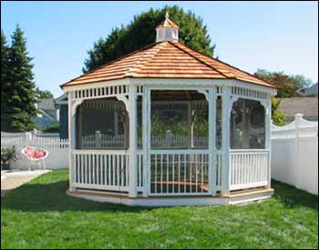 Vinyl Single Roof Octagon Gazebos