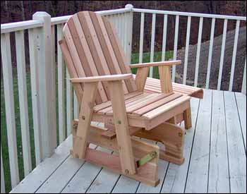 Red Cedar Blue Mountain Fanback Glider Chair