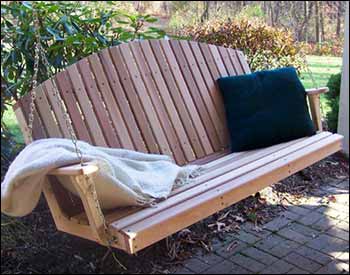 Red Cedar Blue Mountain Fanback Porch Swing