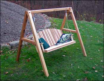 Red Cedar Blue Mountain Fanback Porch Swing