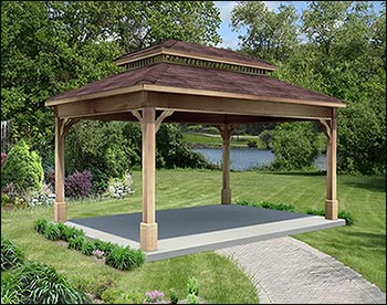 Rustic Red Cedar Double Roof Ramada