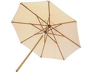 10 Octagon Deluxe Market Poly-Spun Umbrella w/Teak Pole, Manual Lift, and No Tilt