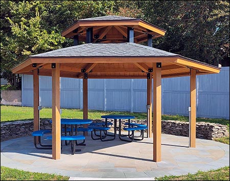 Wood Double Roof Orchard (Hexagon) Pavilions