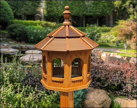 Treated Pine Octagon Birdfeeder w/Cedar Shingles