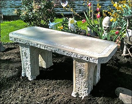 40" Concrete Garden Bench