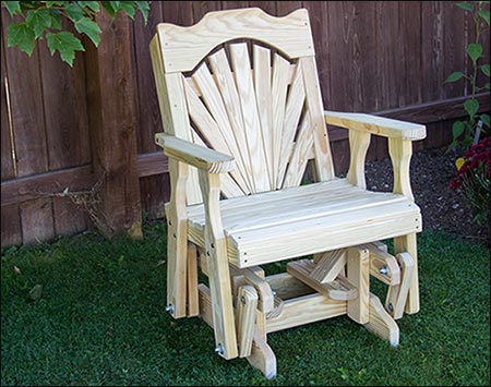 Treated Pine Fanback Glider Chair