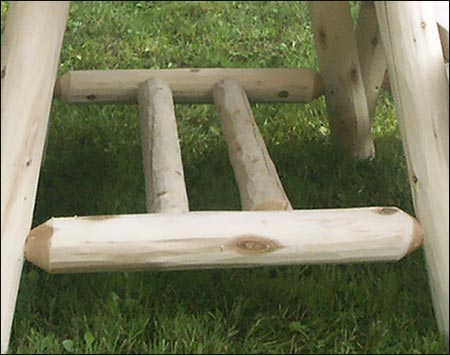 6 White Cedar Unstained Cabin Table w/ Detached Benches