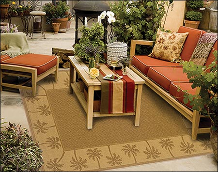 Lanai Palm Rug - Brown