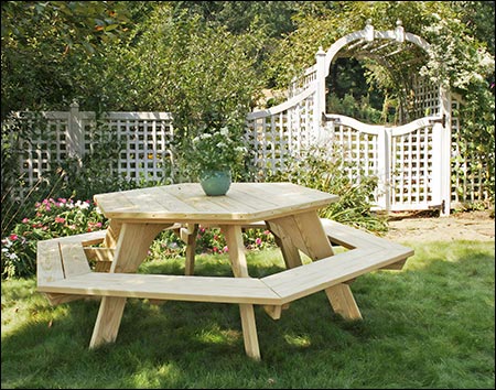 Treated Pine Hexagon Picnic Table