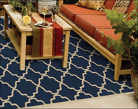 Riviera Lattice Rug - Navy