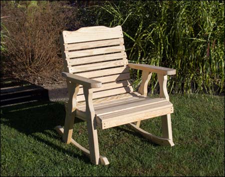 Treated Pine Crossback Rocking Chair