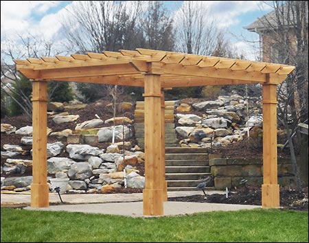 Rustic Red Cedar Vintage Classic Free Standing Pergola