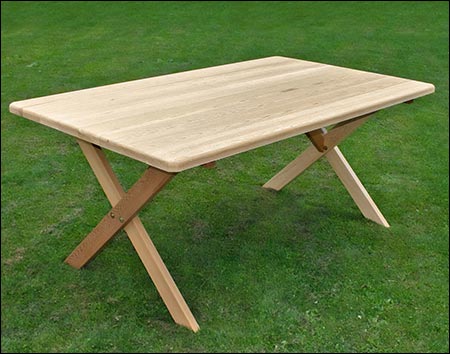 42" Wide Red Cedar Cross Legged Picnic Table w/Backed Benches